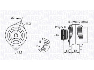 MAGNETI MARELLI 063321800010 kintamosios srovės generatorius 
 Elektros įranga -> Kint. sr. generatorius/dalys -> Kintamosios srovės generatorius
46430533, 46445660, 46457327, 46765835