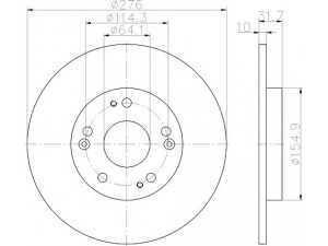 HELLA PAGID 8DD 355 118-351 stabdžių diskas 
 Stabdžių sistema -> Diskinis stabdys -> Stabdžių diskas
42510TV0E00, 42510TV0E01