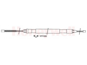 BENDIX 432853B trosas, stovėjimo stabdys 
 Stabdžių sistema -> Valdymo svirtys/trosai
7700426006