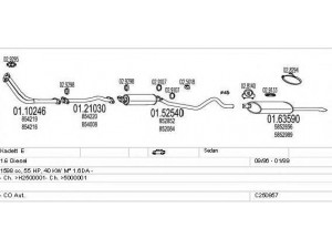 MTS C250857007063 išmetimo sistema 
 Išmetimo sistema -> Išmetimo sistema, visa