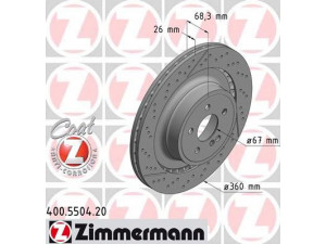 ZIMMERMANN 400.5504.20 stabdžių diskas 
 Dviratė transporto priemonės -> Stabdžių sistema -> Stabdžių diskai / priedai
212 423 0412