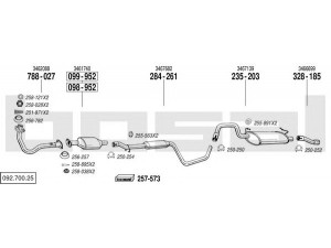 BOSAL 092.700.25 išmetimo sistema 
 Išmetimo sistema -> Išmetimo sistema, visa