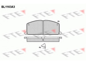 FTE BL1163A3 stabdžių trinkelių rinkinys, diskinis stabdys 
 Techninės priežiūros dalys -> Papildomas remontas
94840677, 94844285, 94844843, 94847262