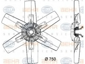HELLA 8MV 376 730-311 ventiliatorius, radiatoriaus 
 Aušinimo sistema -> Oro aušinimas
1 675 845, 8 112 550