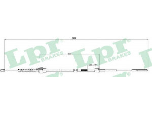 LPR C0951B trosas, stovėjimo stabdys 
 Stabdžių sistema -> Valdymo svirtys/trosai
6X0609721D, 6X0609721D