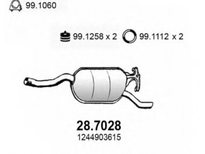 ASSO 28.7028 galinis duslintuvas 
 Išmetimo sistema -> Duslintuvas
1244903615, 1244910500, 1244913615