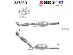 AS 33786D katalizatoriaus keitiklis 
 Išmetimo sistema -> Katalizatoriaus keitiklis
6Q0254502X, 6Q0254502X, 6Q0254502X