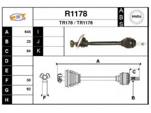 SNRA R1178 kardaninis velenas 
 Ratų pavara -> Kardaninis velenas
8200257766
