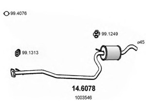 ASSO 14.6078 vidurinis duslintuvas 
 Išmetimo sistema -> Duslintuvas
1003544, 1003546, 1039805, 1045656