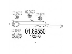 MTS 01.69550 galinis duslintuvas 
 Išmetimo sistema -> Duslintuvas
1726FG