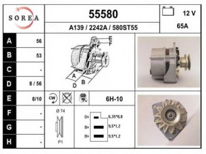 EAI 55580 kintamosios srovės generatorius 
 Elektros įranga -> Kint. sr. generatorius/dalys -> Kintamosios srovės generatorius
049903023H
