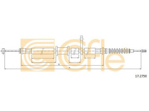 COFLE 17.2750 trosas, stovėjimo stabdys 
 Stabdžių sistema -> Valdymo svirtys/trosai
26021GA130, 26021GA140, 26021GA141