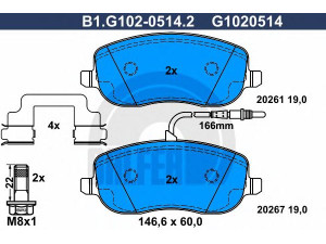 GALFER B1.G102-0514.2 stabdžių trinkelių rinkinys, diskinis stabdys 
 Techninės priežiūros dalys -> Papildomas remontas
4252 31, 4254 57, 77362236, 77363956