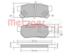 METZGER 1170272 stabdžių trinkelių rinkinys, diskinis stabdys 
 Techninės priežiūros dalys -> Papildomas remontas
43022-SO4-E02, 43022-SR2-010, 43022-SR3-G00