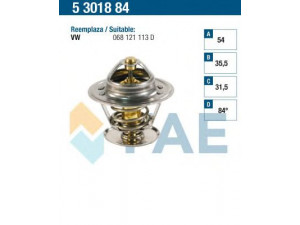 FAE 5301884 termostatas, aušinimo skystis 
 Aušinimo sistema -> Termostatas/tarpiklis -> Thermostat
068 121 113 D