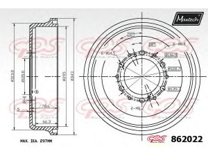 MAXTECH 862022.0000 stabdžių būgnas 
 Stabdžių sistema -> Būgninis stabdys -> Stabdžių būgnas
4243104020, 4243135110, 4243135180