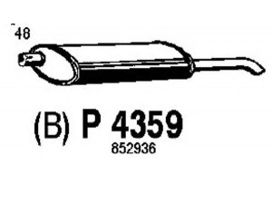 FENNO P4359 galinis duslintuvas 
 Išmetimo sistema -> Duslintuvas
852055, 852810, 852811, 852812