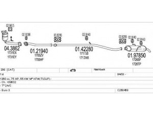 MTS C260468007792 išmetimo sistema 
 Išmetimo sistema -> Išmetimo sistema, visa