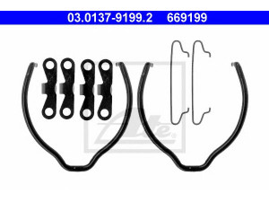 ATE 03.0137-9199.2 priedų komplektas, stovėjimo stabdžių trinkelės 
 Stabdžių sistema -> Rankinis stabdys