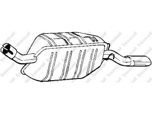 BOSAL 185-227 galinis duslintuvas 
 Išmetimo sistema -> Duslintuvas
8 52 006, 8 52 896, 90354099, 90392614