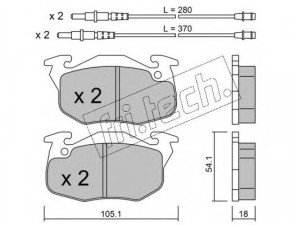 fri.tech. 039.1 stabdžių trinkelių rinkinys, diskinis stabdys 
 Techninės priežiūros dalys -> Papildomas remontas
95 666 970, 4251.02