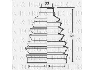 BORG & BECK BCB2324 gofruotoji membrana, kardaninis velenas 
 Ratų pavara -> Gofruotoji membrana