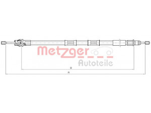 METZGER 10.5971 trosas, stovėjimo stabdys 
 Stabdžių sistema -> Valdymo svirtys/trosai
10405685