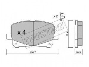 TRUSTING 459.0 stabdžių trinkelių rinkinys, diskinis stabdys 
 Techninės priežiūros dalys -> Papildomas remontas
04465-28410, 04465-28460