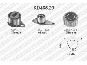 SNR KD455.29 paskirstymo diržo komplektas 
 Techninės priežiūros dalys -> Papildomas remontas
M343741, M855992, MD865078, 7700726440