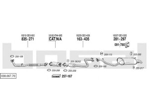 BOSAL 038.067.70 išmetimo sistema 
 Išmetimo sistema -> Išmetimo sistema, visa