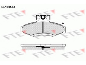 FTE BL1705A3 stabdžių trinkelių rinkinys, diskinis stabdys 
 Techninės priežiūros dalys -> Papildomas remontas
AW 346 513, 96245179, 96253368