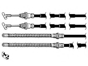 KAWE FO02180 trosas, stovėjimo stabdys 
 Stabdžių sistema -> Valdymo svirtys/trosai
1010349, 1036199, 7402912, 95AB2A603BC