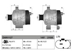 DENSO DAN1127 kintamosios srovės generatorius 
 Elektros įranga -> Kint. sr. generatorius/dalys -> Kintamosios srovės generatorius
12317605061, 12317605479, 7605061