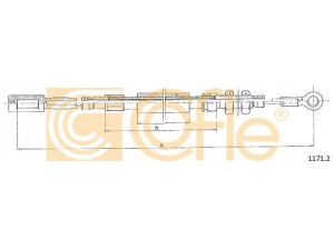 COFLE 1171.2 trosas, stovėjimo stabdys 
 Stabdžių sistema -> Valdymo svirtys/trosai
474554, 5925334, ZF05925334