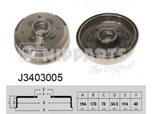 NIPPARTS J3403005 stabdžių būgnas 
 Stabdžių sistema -> Būgninis stabdys -> Stabdžių būgnas
DA01-26-251, KK150-26-251