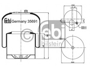 FEBI BILSTEIN 35691 dėklas, pneumatinė pakaba 
 Pakaba -> Pneumatinė pakaba
002 997 31 30, 942 320 13 21, 942 320 14 21