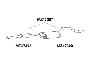 VENEPORTE MZ47308 priekinis duslintuvas 
 Išmetimo sistema -> Duslintuvas
Z60140300F