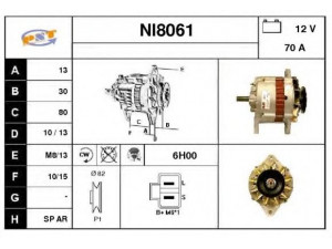SNRA NI8061 kintamosios srovės generatorius 
 Elektros įranga -> Kint. sr. generatorius/dalys -> Kintamosios srovės generatorius
23100G5701, 23100G5702, LR170406B