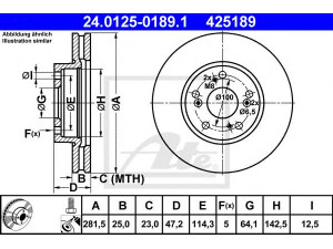 ATE 24.0125-0189.1 stabdžių diskas 
 Dviratė transporto priemonės -> Stabdžių sistema -> Stabdžių diskai / priedai
45251-SJH-E10