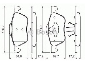 BOSCH 0 986 494 396 stabdžių trinkelių rinkinys, diskinis stabdys 
 Techninės priežiūros dalys -> Papildomas remontas
41060 9F525