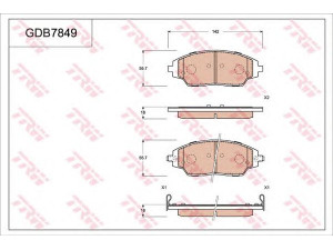 TRW GDB7849 stabdžių trinkelių rinkinys, diskinis stabdys 
 Techninės priežiūros dalys -> Papildomas remontas
95231012, 95025848