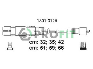 PROFIT 1801-0126 uždegimo laido komplektas 
 Kibirkšties / kaitinamasis uždegimas -> Uždegimo laidai/jungtys
078905113, 078905401, 078905531A