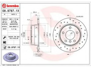 BREMBO 08.9787.1X stabdžių diskas 
 Dviratė transporto priemonės -> Stabdžių sistema -> Stabdžių diskai / priedai
34216764647