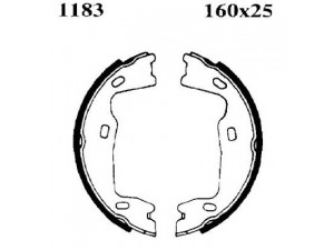 BSF 01183 stabdžių trinkelių komplektas, stovėjimo stabdis 
 Stabdžių sistema -> Rankinis stabdys
1605686, 1605764, 1605897, 1605921