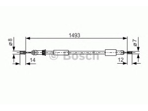 BOSCH 1 987 477 271 trosas, stovėjimo stabdys 
 Stabdžių sistema -> Valdymo svirtys/trosai
4745 70, 4745 70