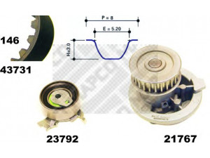 MAPCO 41731/1 vandens siurblio ir paskirstymo diržo komplektas 
 Diržinė pavara -> Paskirstymo diržas/komplektas -> Paskirstymo diržas/komplektas