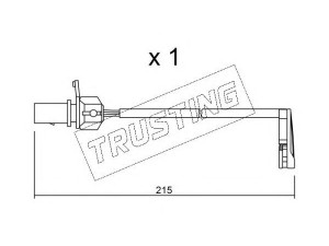 TRUSTING SU.291 įspėjimo kontaktas, stabdžių trinkelių susidėvėjimas 
 Stabdžių sistema -> Susidėvėjimo indikatorius, stabdžių trinkelės
4G0615121