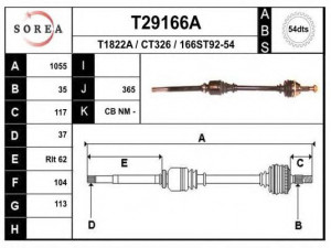EAI T29166A kardaninis velenas 
 Ratų pavara -> Kardaninis velenas
3273AR, 3273YR