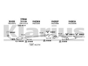 KLARIUS 930623U išmetimo sistema 
 Išmetimo sistema -> Išmetimo sistema, visa