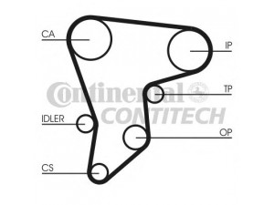 CONTITECH CT590 paskirstymo diržas 
 Techninės priežiūros dalys -> Papildomas remontas
1356555010, 1356855010, 1356859055